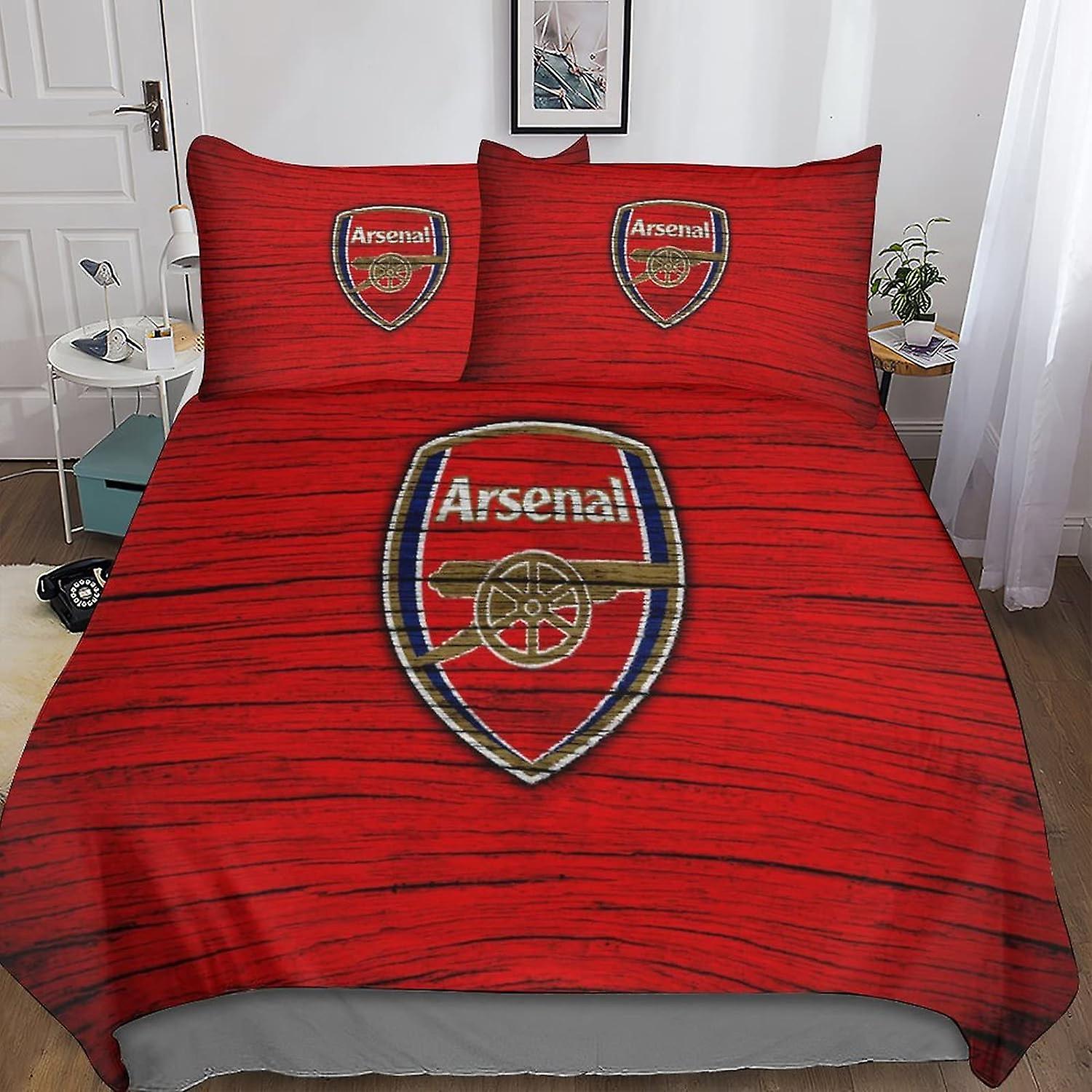 HOUKIG Arsenal Sängkläder Set 3 Piece Super Club Tryckt Microfibre Zip Påslakan