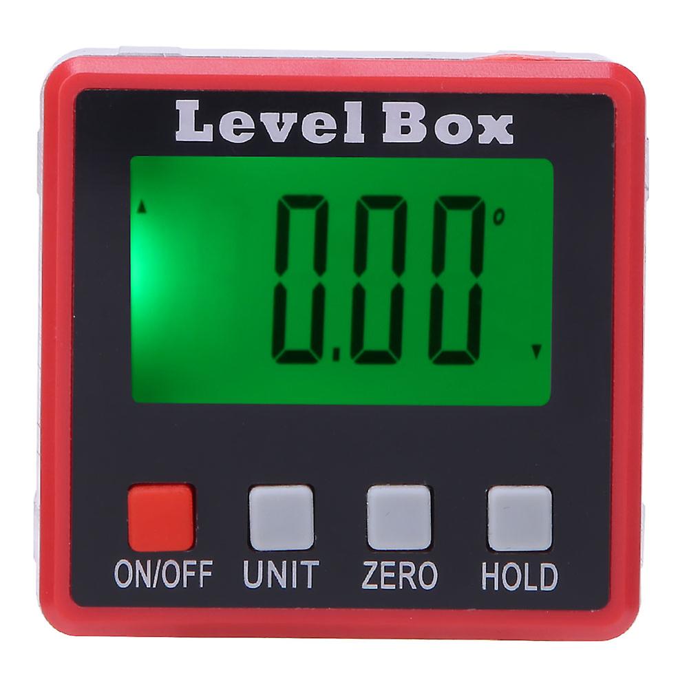 Digital Angle Measuring Tool 4×90° Aluminum Alloy Level Protractor with Large Magnetic Backlight