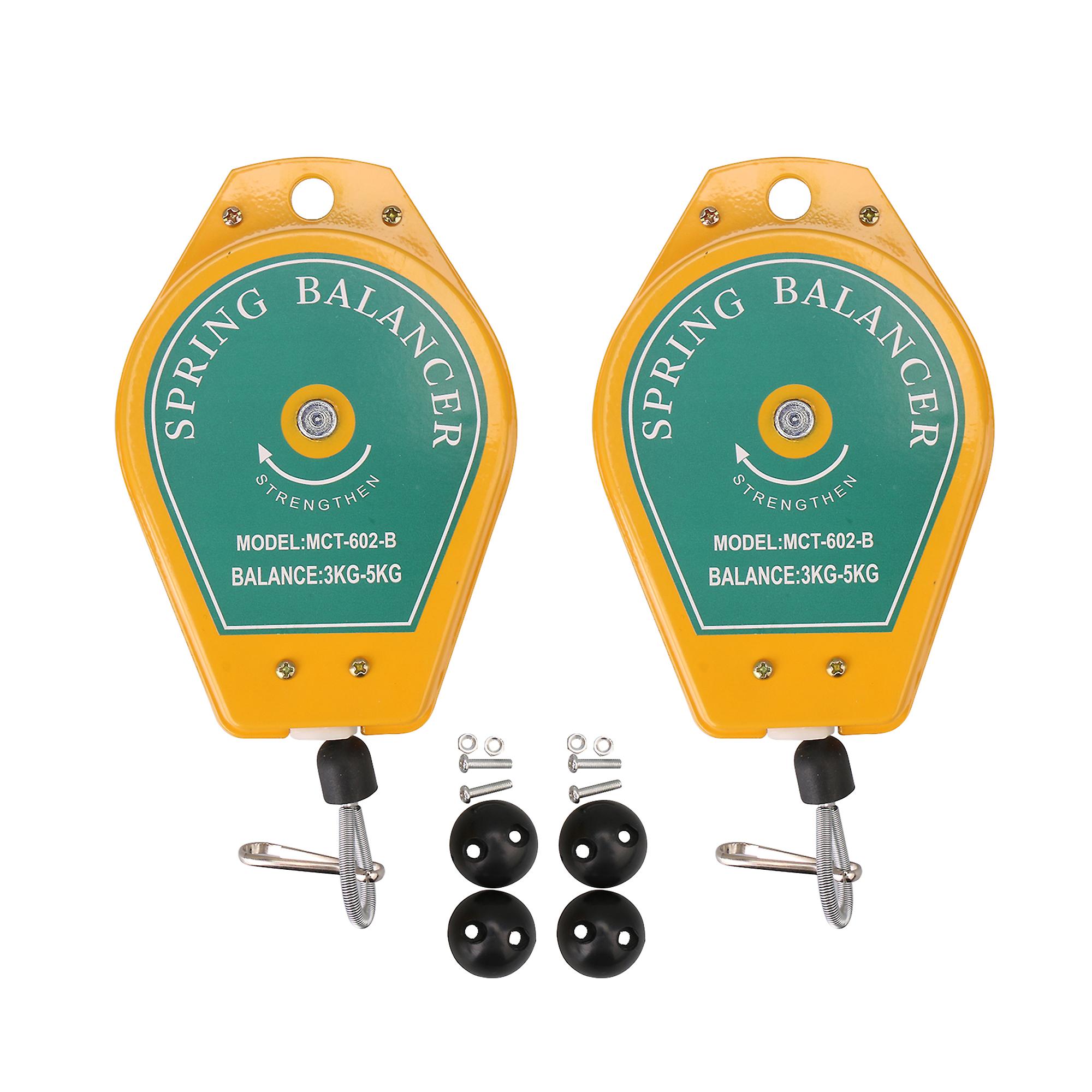 2 Pieces Yellow Retractable Spring Balancer Hook Holder Hanging 3 to 5kg
