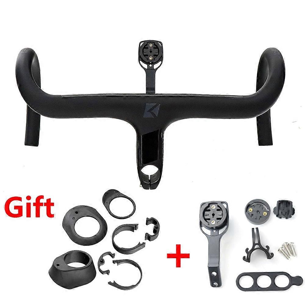 Roadkey Integrierter Rennradlenker Aus Karbon – 420 Mm Breite, 100 Mm Vorbau, Schwarz/silber, Für Aero-Position