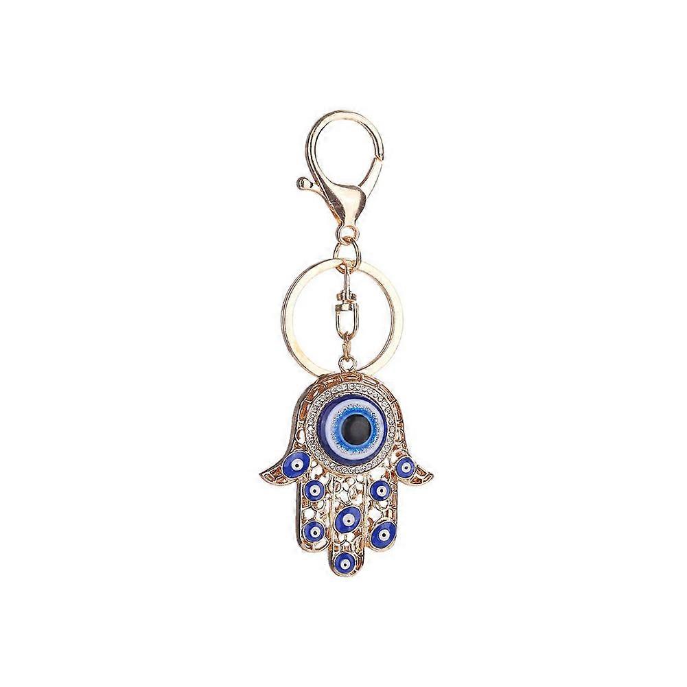 Blue Palm Pattern Pendant Snap Hook Alloy Bag Decoration Key Chain Key Ring (#1)