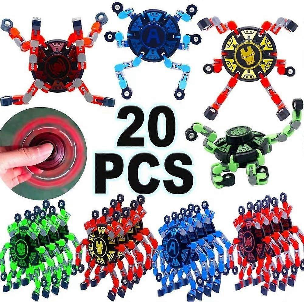20Pcs Fingertip Gyro Toy Funny Sensory Fidget Toys Twister Fingertip Stress Relief Gyro Toy Finger H