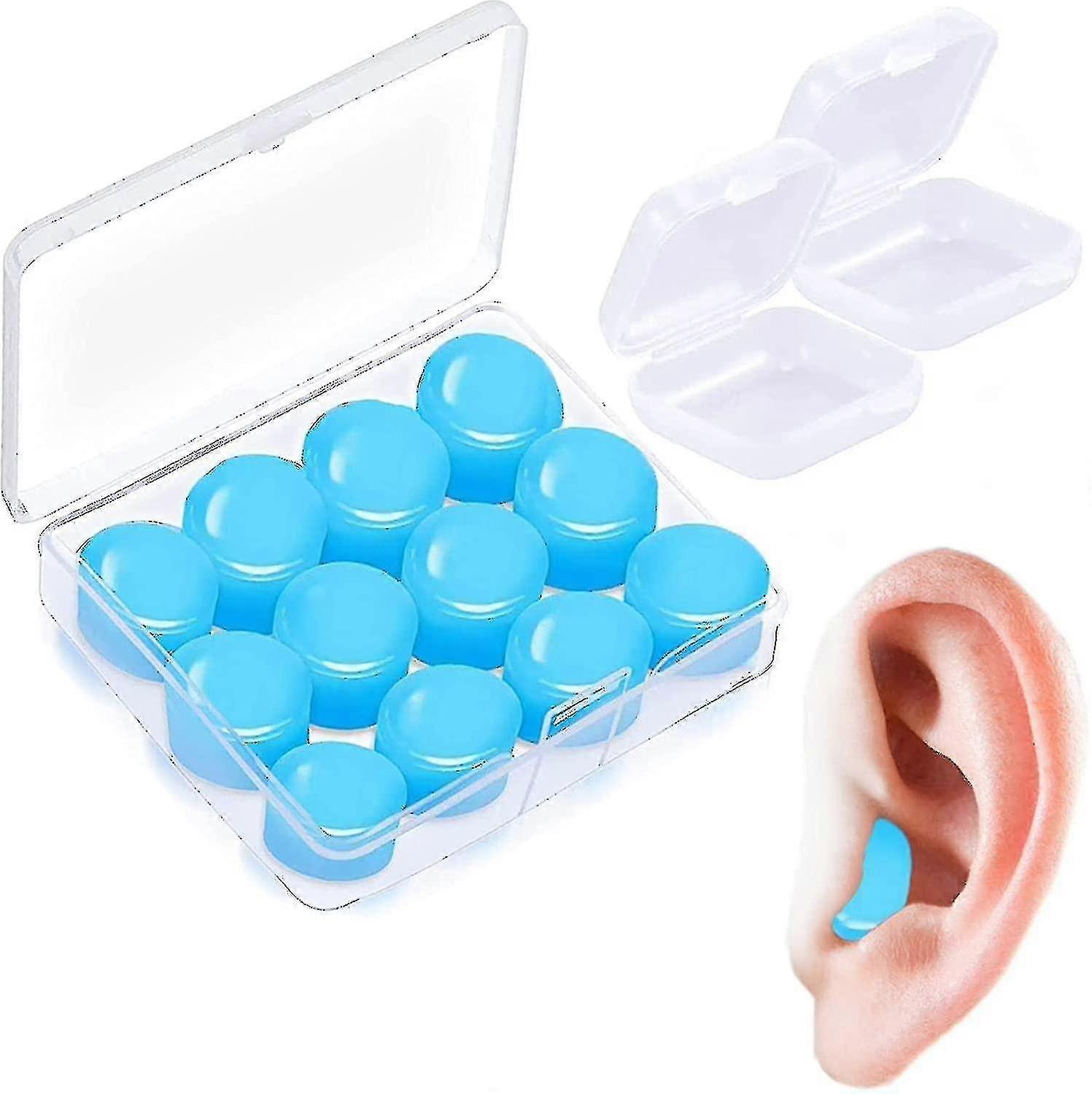 Ultra Soft Silicone Earplugs For Sleeping, 6 Pairs Moldable Reusable Ear Plugs