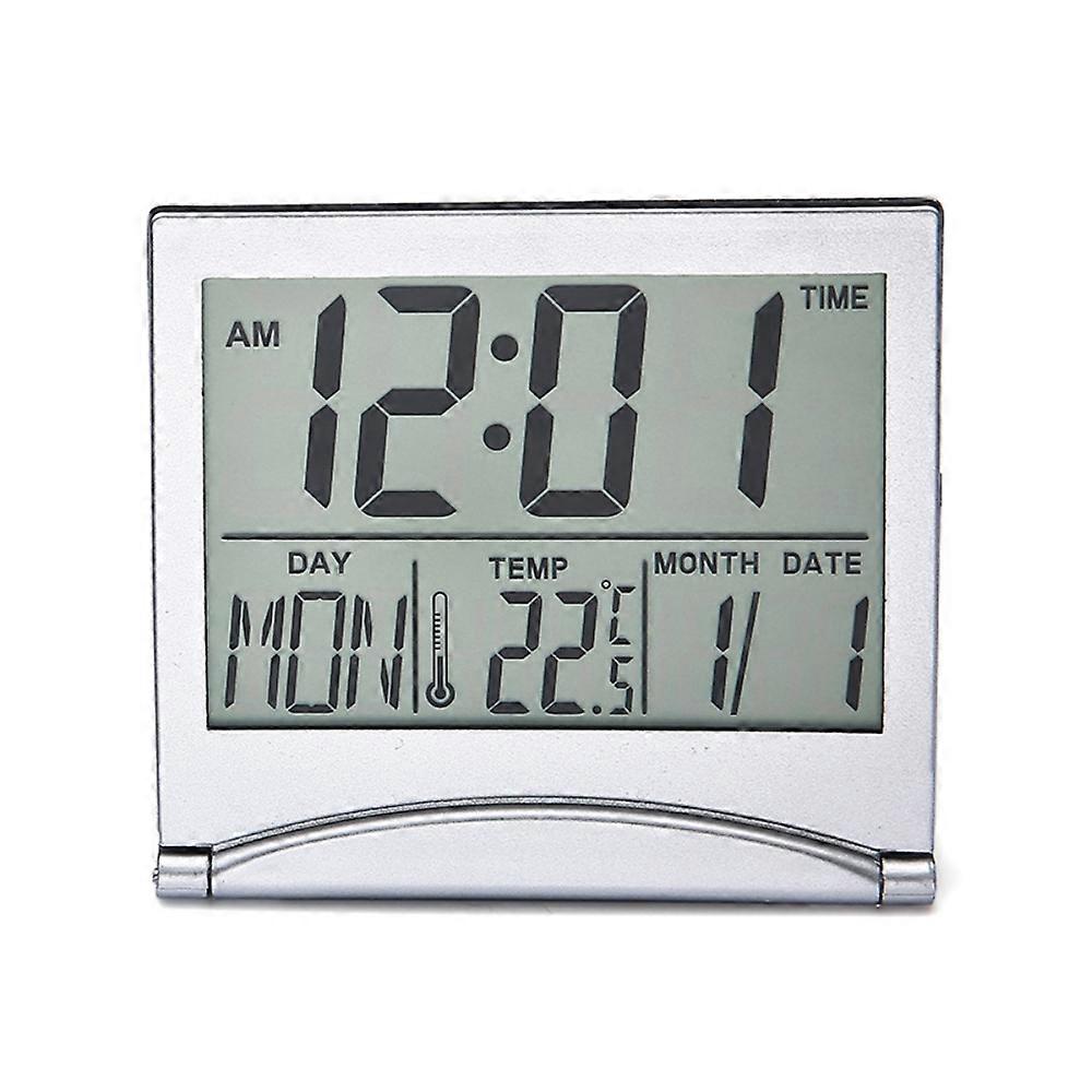 Home Digital LCD Screen Travel Alarm Clocks Desk Calendar Thermometer Timer