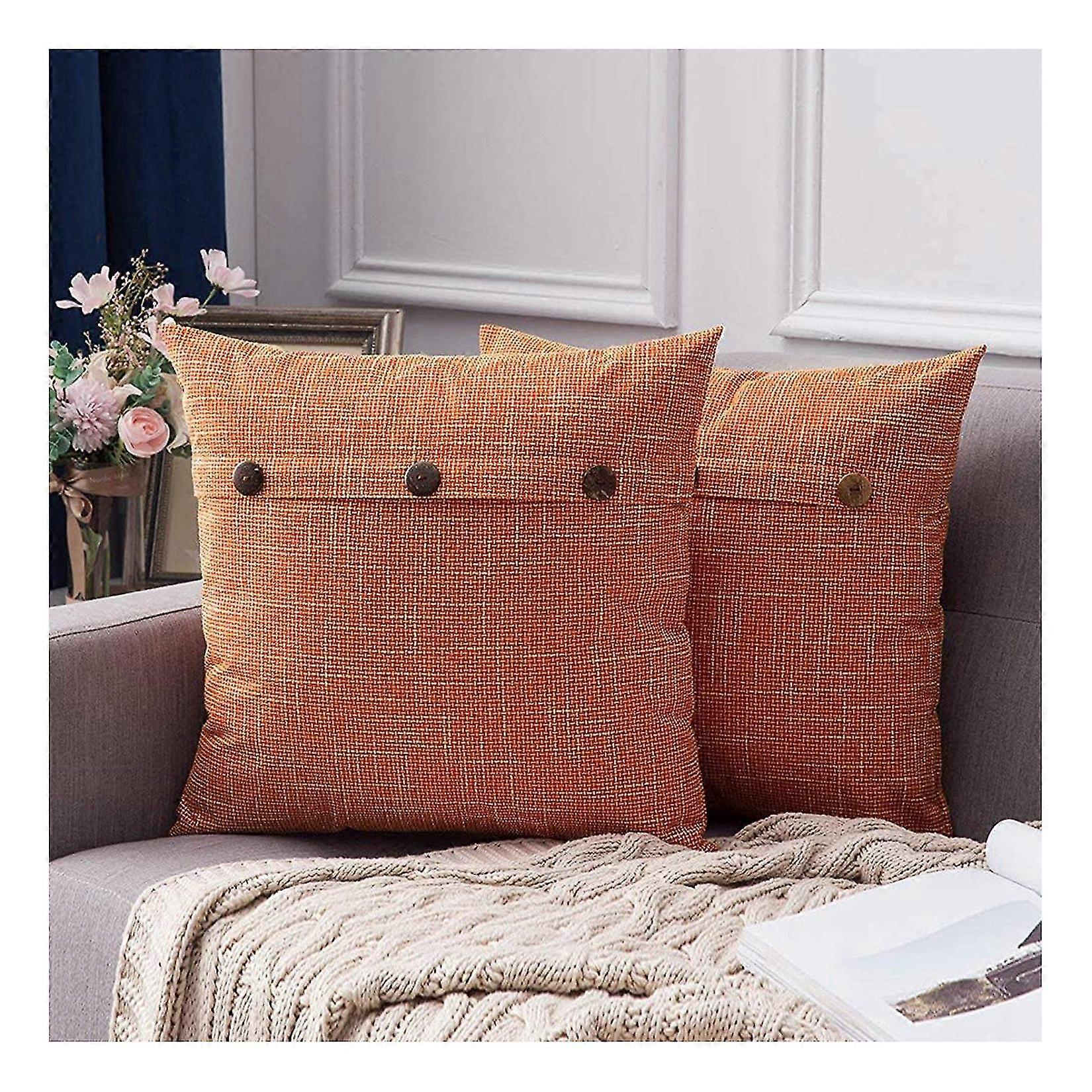 2 pcs button square pillowcase, decorative pillowcase for sofa,45*45cm