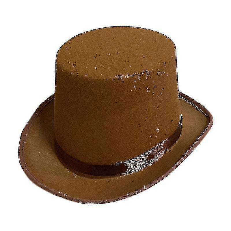 Bristol Novelty Unisex Wool Effect Top Hat Brown