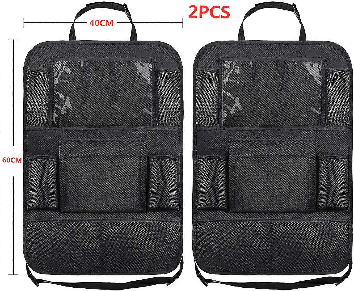 Car Backseat Organizer with10"Table Holder,9Storage Pockets Seat Back Protectors Kick Mats for Kids Toddlers,Travel Accessories