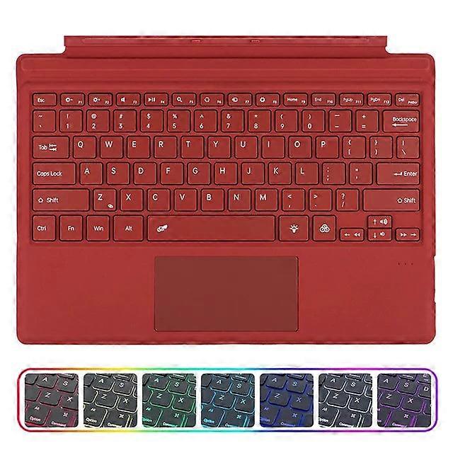 Tablet Bluetooth-compatible 5.1 7 Colors Led Backlit Trackpad Keyboard Rechargeable For Surface Pro 3/4/5/6/7