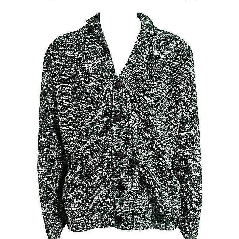 Frühling Herren Strickjacke Einfarbige Langarmige Strick Pullover Mantel
