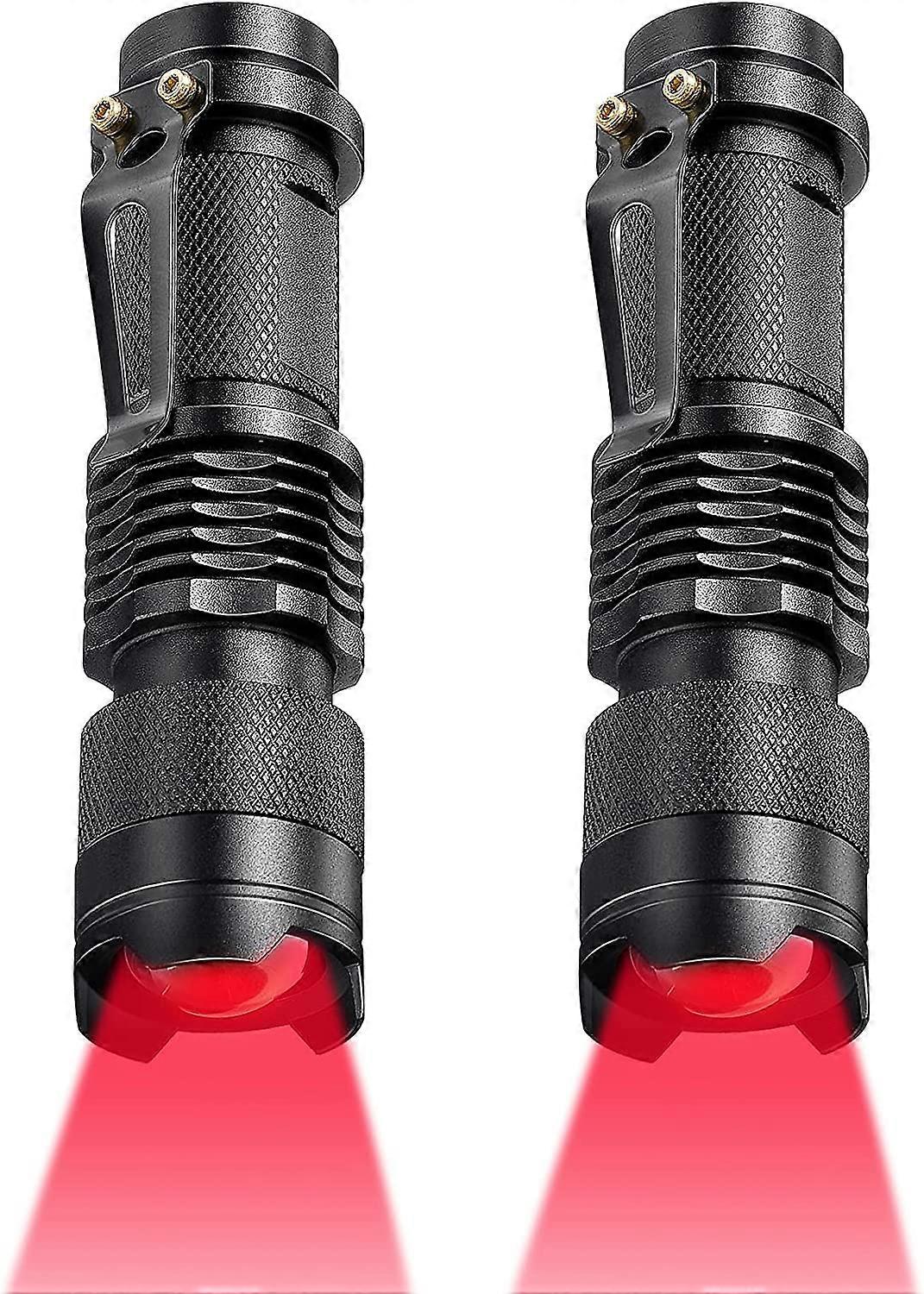Red Flashlight LED Red One Mode Light Single Mode Red LED Torch Scalable Red Light Flashlight for Astronomy Aviation Night Observation (4 Pieces)
