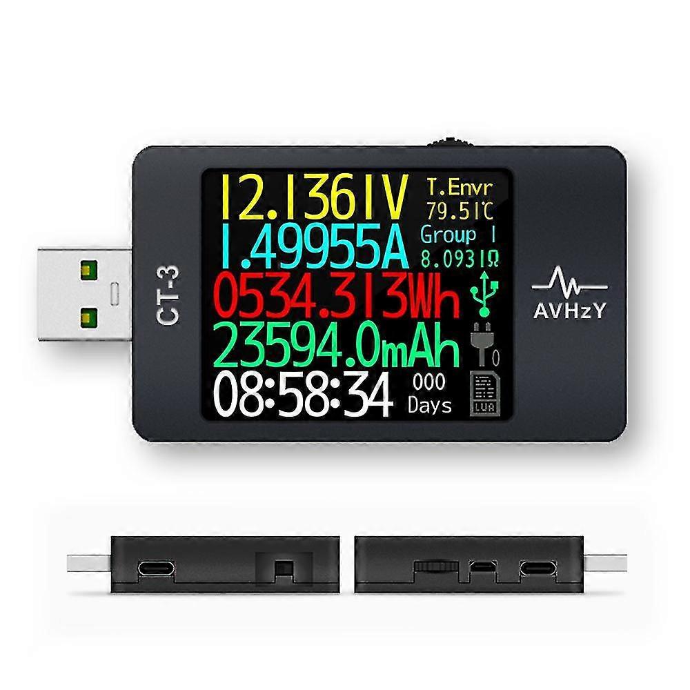 Avhzy Usb 3.1 Power Meter Digital Multimeter Current Tester Voltage Detector Lua Interpreter Integrated Dc 26v 6a Avhzy Ct3
