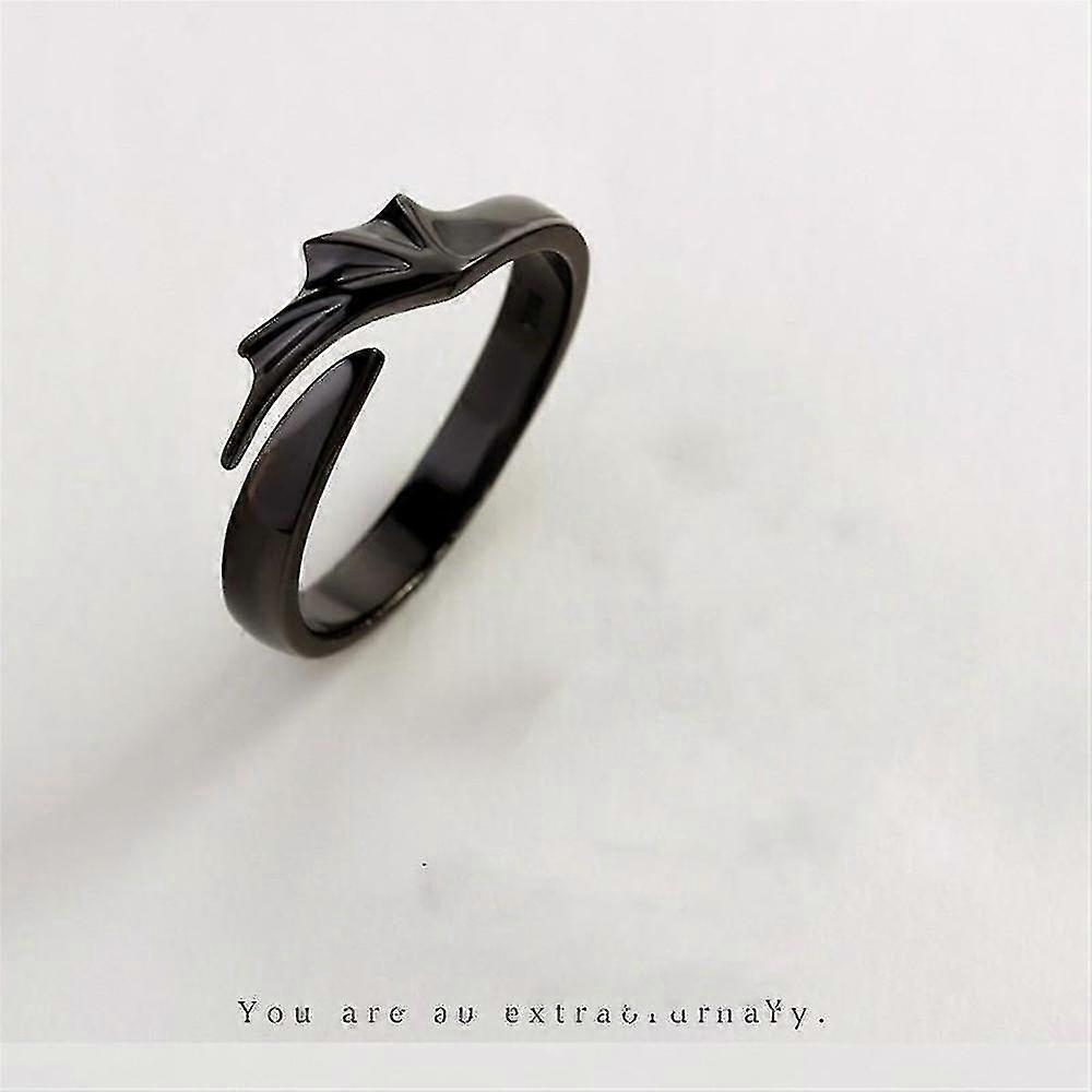 2pcs/set Personality Angel Devil Open Adjustable Promise Rings For Lover
