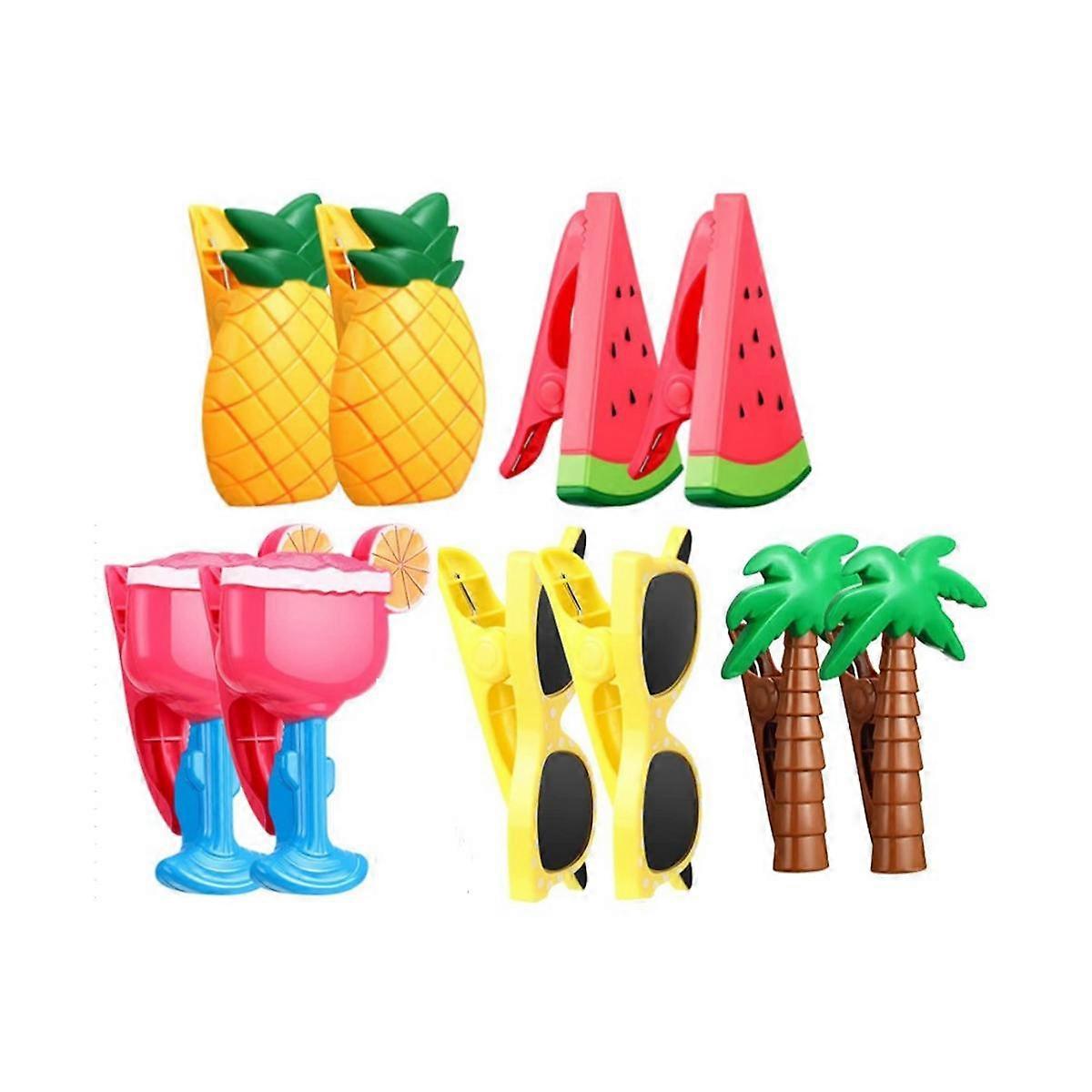 10 Pcs Beach Towel Clips Portable Chair Holders Bright Color Towel Clips Plastic Cute Clothes Clips