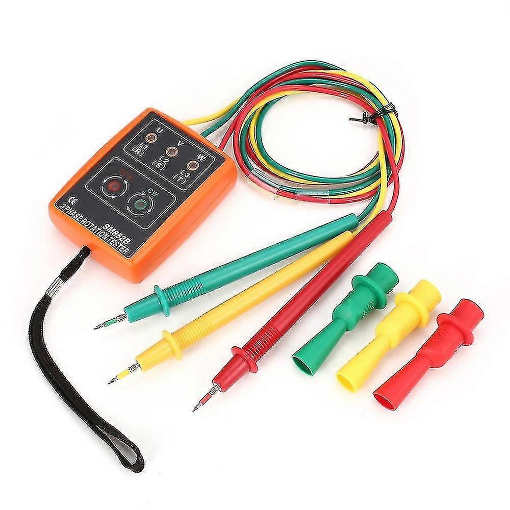 Sm852b 3-phase Rotation Tester Digital Phase Indicator Detector Led Buzzer Phase Sequence Meter