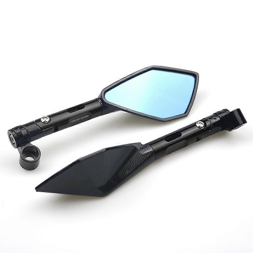 Universal CNC Aluminum Motorcycle Handlebar Rear View Mirrors Blue Anti-glare Mirror for Honda Yamaha Suzuki Scooter ktm