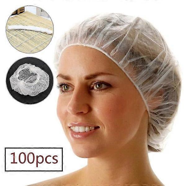 100pcs Disposable Non-woven Shower Caps - One-off Bathing Hats