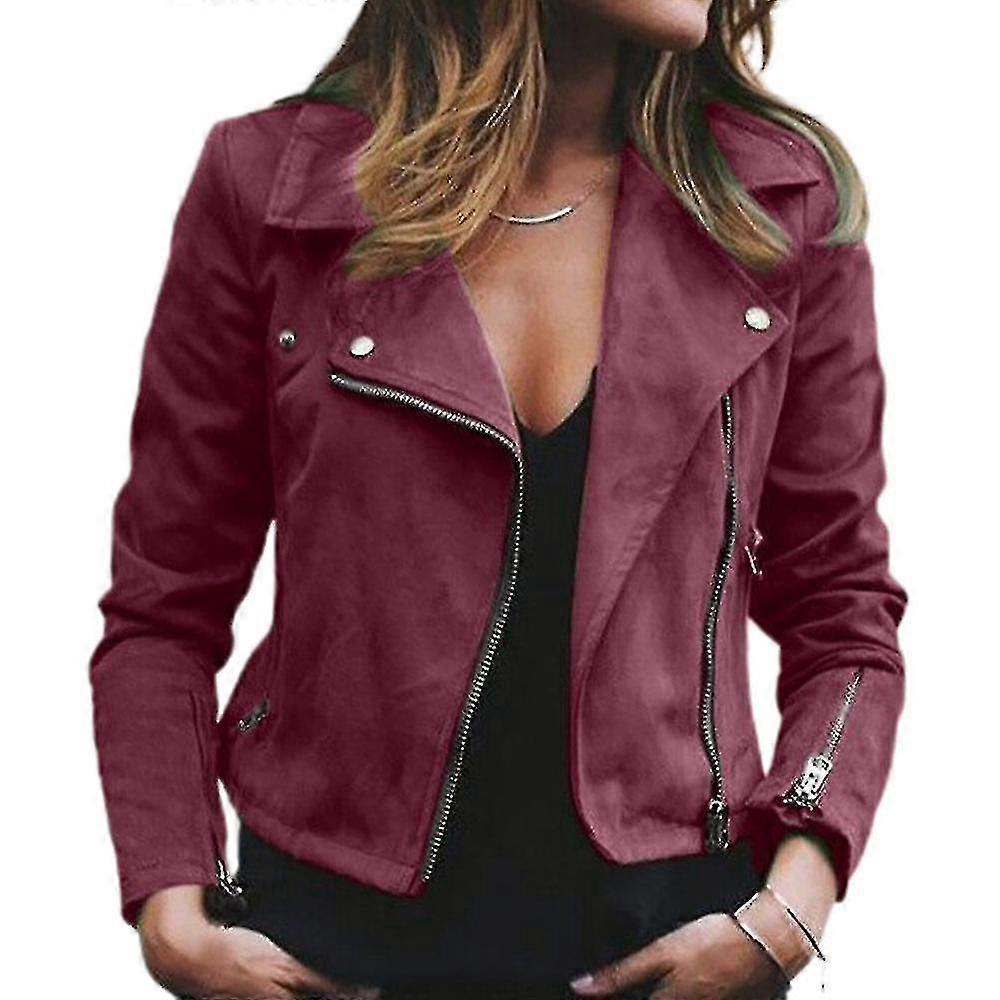 المرأة فو الجلود جاكيتات السيدات الرمز البريدي حتى دراجة نارية موتو راكب الدراجة النارية ملابس قصيرة سليم صالح معطف- ممتاز