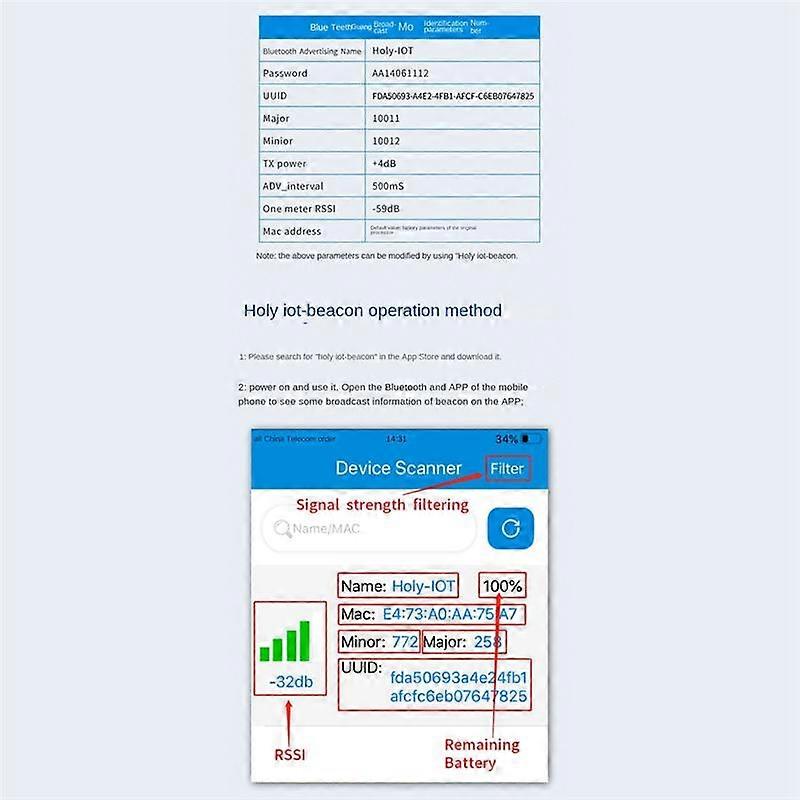 1 Stück NRF51822 Bluetooth-Beacon-Tag Eddystone Ibeacon Ble4.2 Modul-Locator-Beacon, weiß