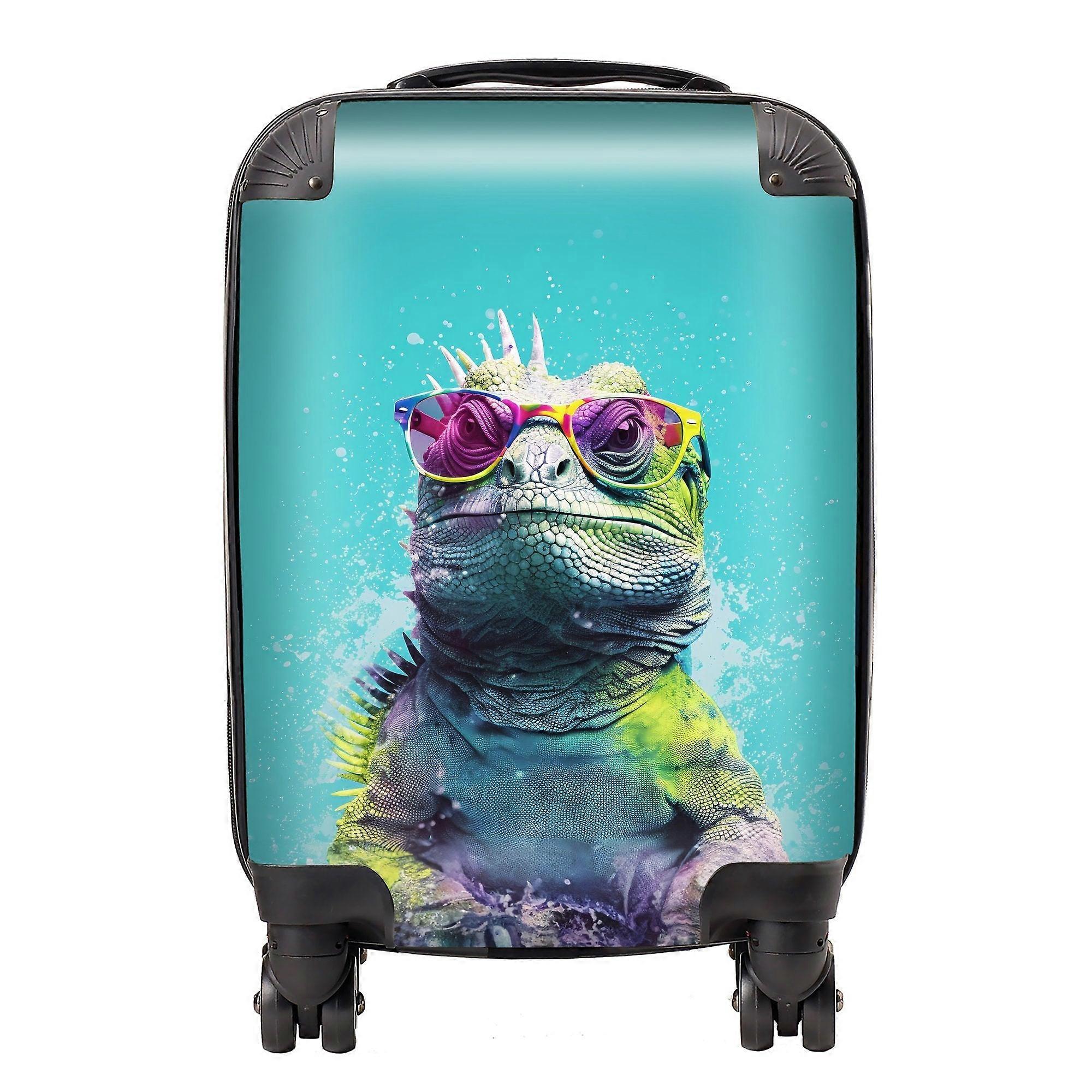 Inquisitive Splashart Iguana Suitcase