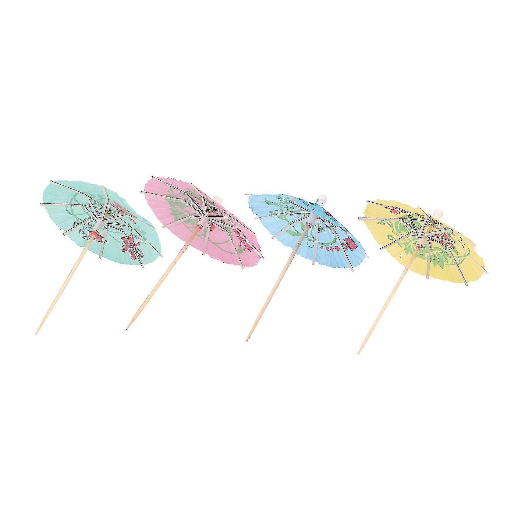 100 Mixed Paper Cocktail Umbrellas Parasols Compatible With Party Tropical Drinks Accessories