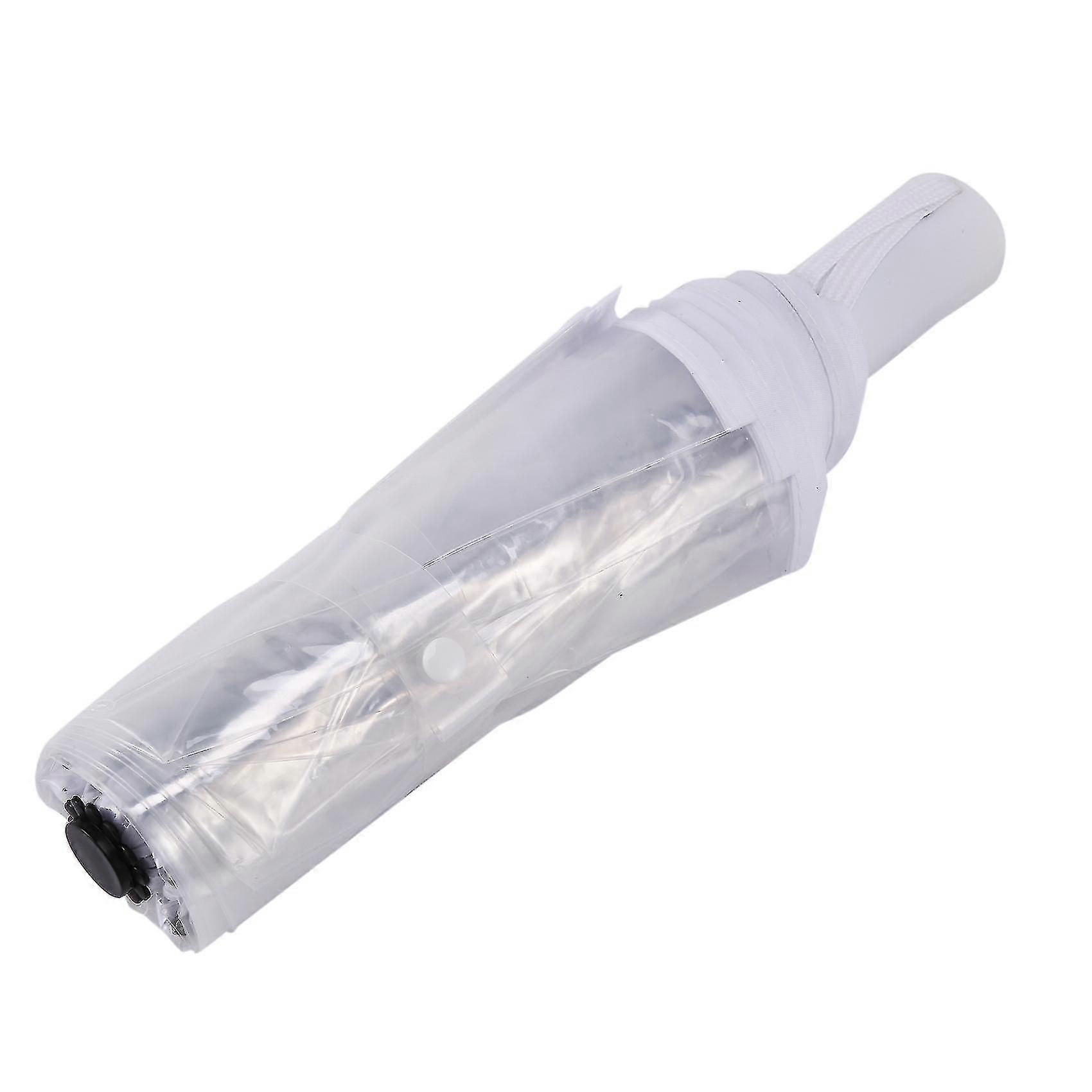 Transparent Umbrella Automatic Umbrella Compact Folding,transparent & White Border