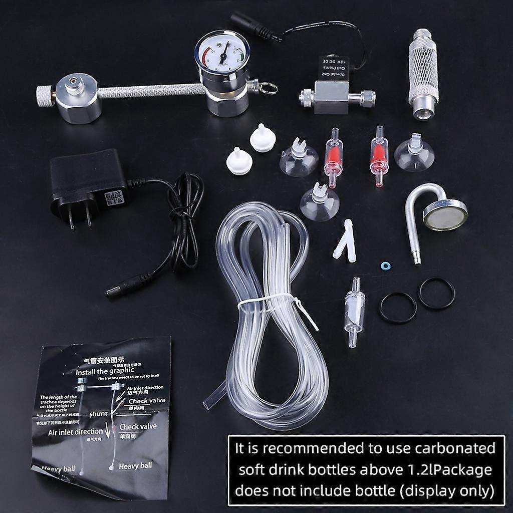 Aquarium DIY CO2 System Generator Kit Bubble Counter Plants Diffuser with Solenoid for Valve Fish for Tank Regulator Accessories