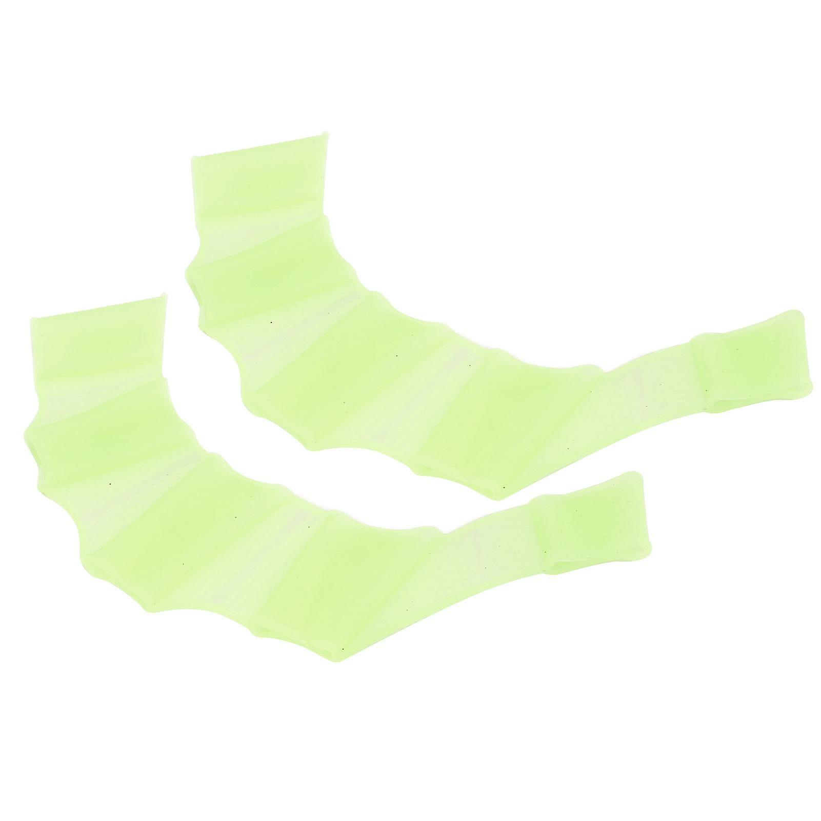 Simhandbojor Simfötter - 1 par silikonfingervävda handskar för simhandflata (grön)