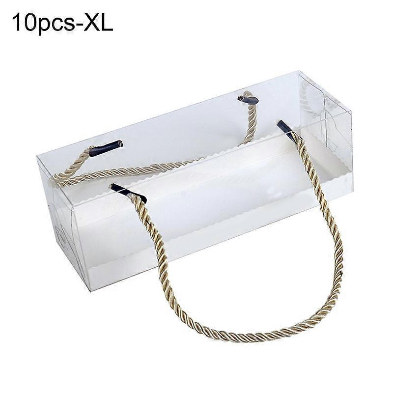 10 Pcs Clear Pastry Boxes Rectangle Portable TEP Sandwich Dessert Display Food Storage Holder for Party KAESI