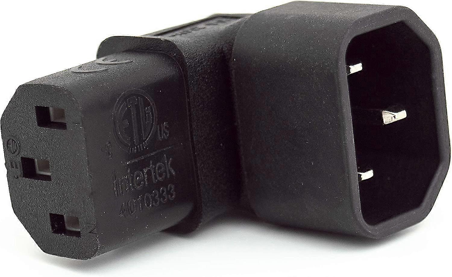 Iec C14 To C13 Power Adapter 10a Pdu Plug 90 Degree Right Angle Wall Mounted Lcd Tv/rackmount - Bulk Pack1pc