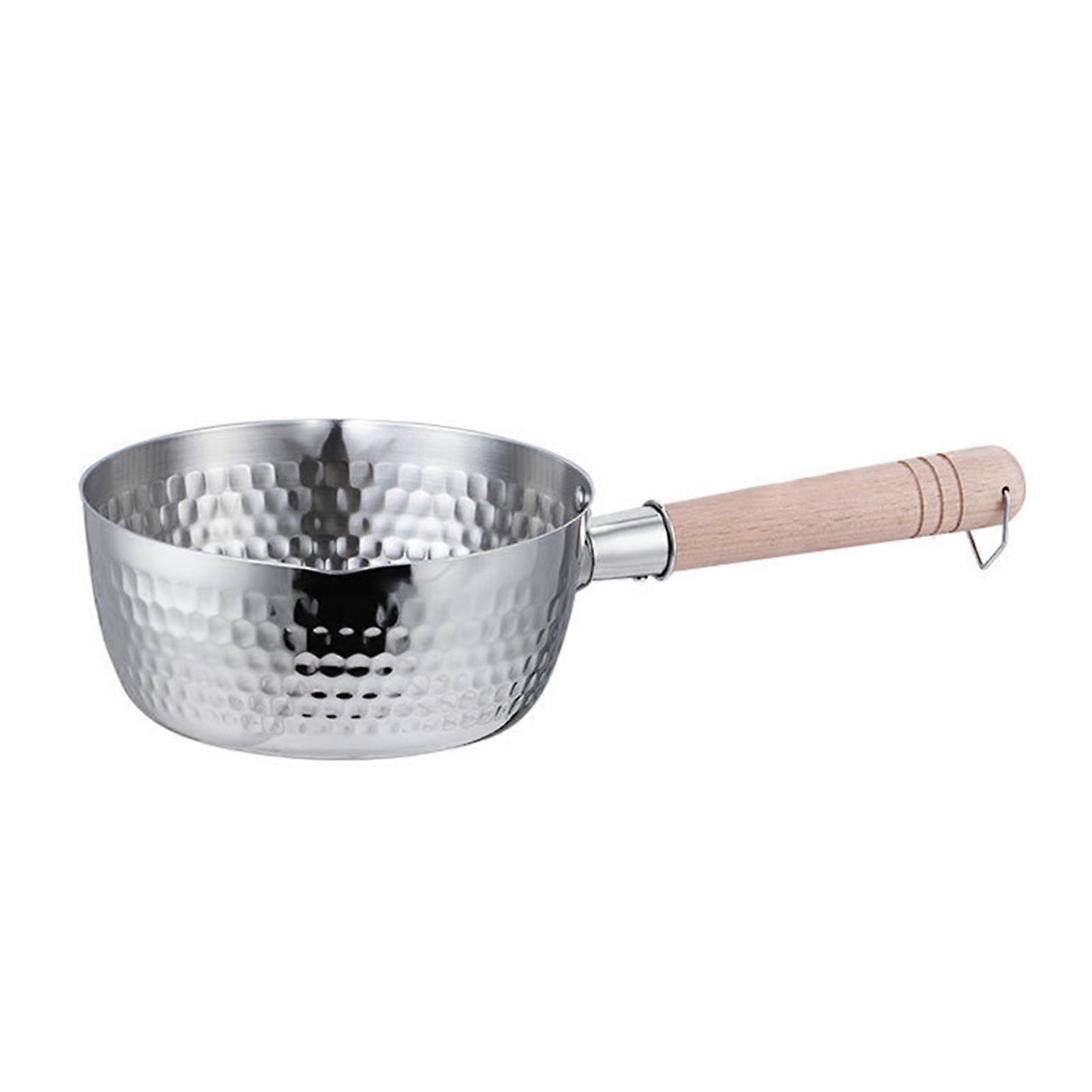 Kaesi Yukihira Pan Fast Heat Conduction Physical Non-stick Reliable Japanese Saucepan with Wood Handle for Ramen