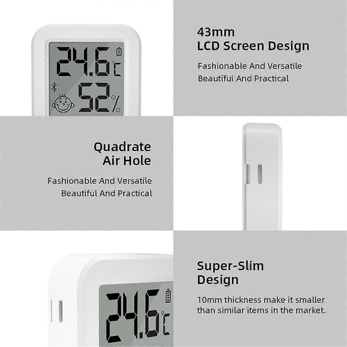 Smart Zigbee Temperature and Humidity Detector Sensor APP Real Time Monitoring LCD Screen Diaplay W
