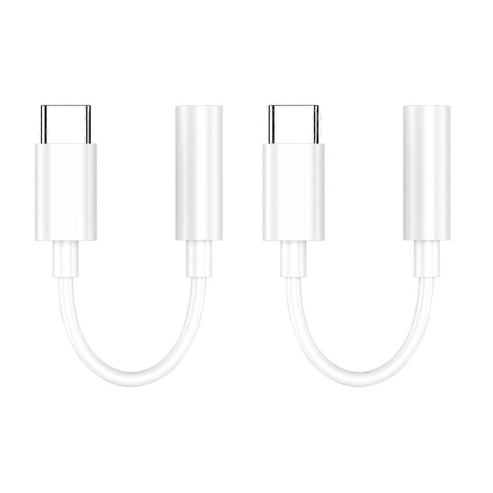 2x Adapter USB-C to 3.5 mm White