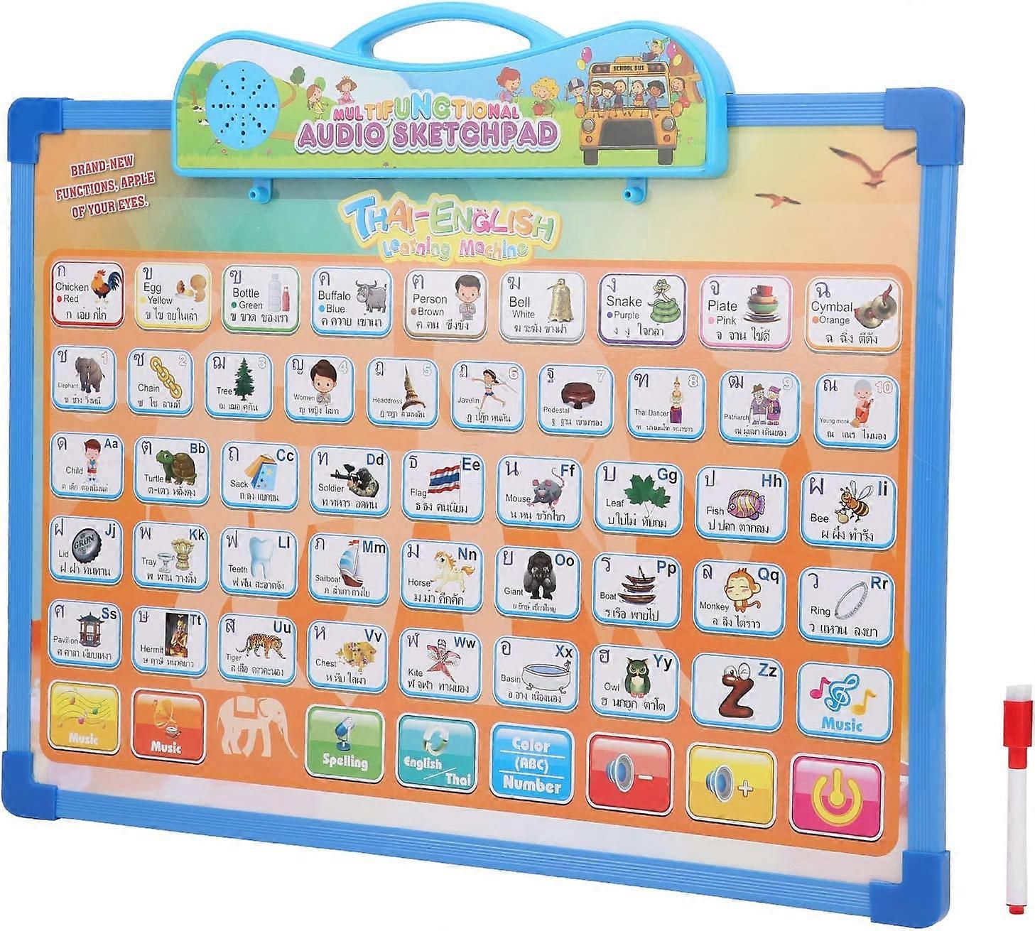 Reading Book Toy Voice Reading Book Language Reading Book Great Workmanship Kids Toddler Easy to Use Durable Boys & Adults(Blue)