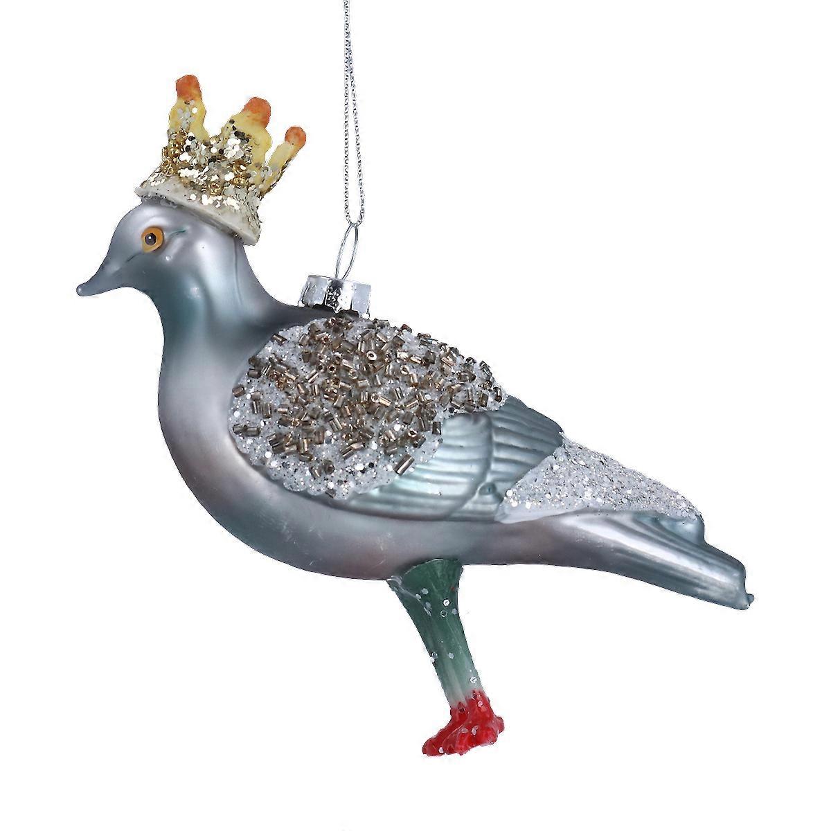 Gisela Graham Pigeon in Crown Christmas Tree Decoration