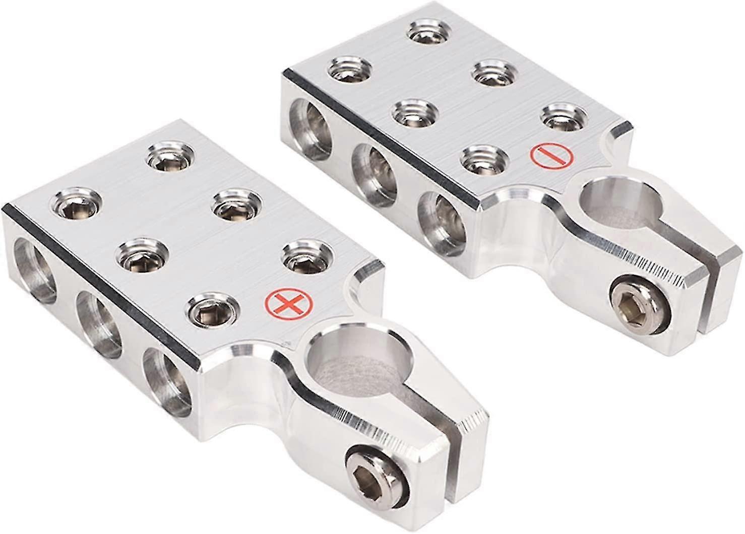 Battery Terminal Clips Positive And Negative Battery Top Post Clips (silver) (2pcs)