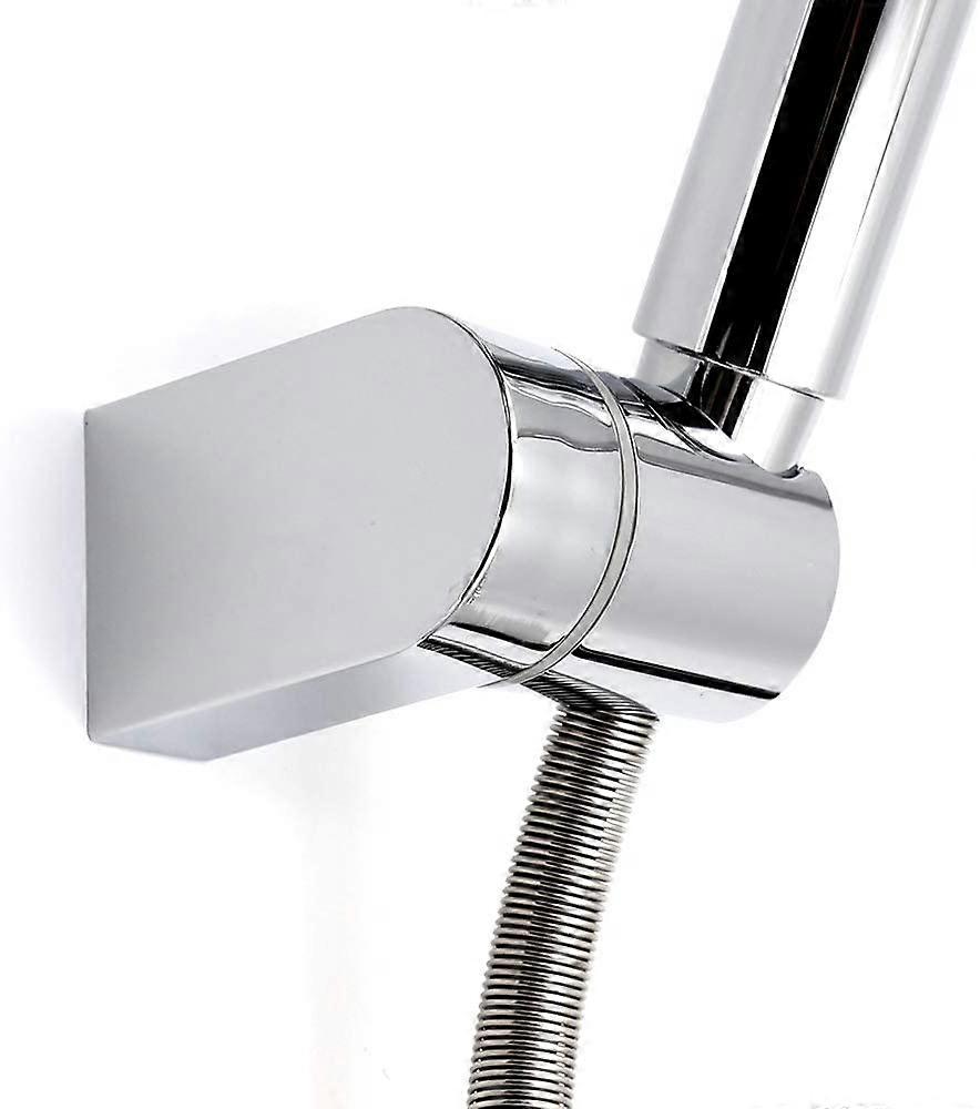 Universal Adjustable Fixed Mounted Shower Head Holder Chrome ABS Bathroom Wall Connector