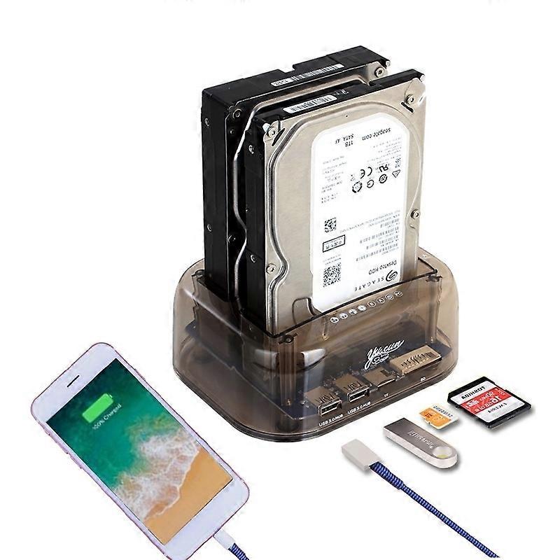 2.5 / 3.5 inch USB3.0 Dual SATA HDD Enclosure with HUB