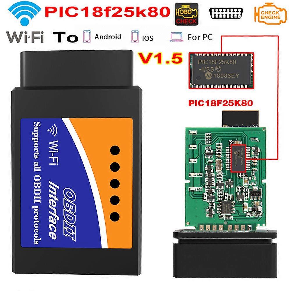 Best PIC18F25K80 ELM327 WIFI V1.5 OBD2 Scanner Car Fault Code Reader OBDII Adapter Auto Diagnostic Scan Tool For IOS Android
