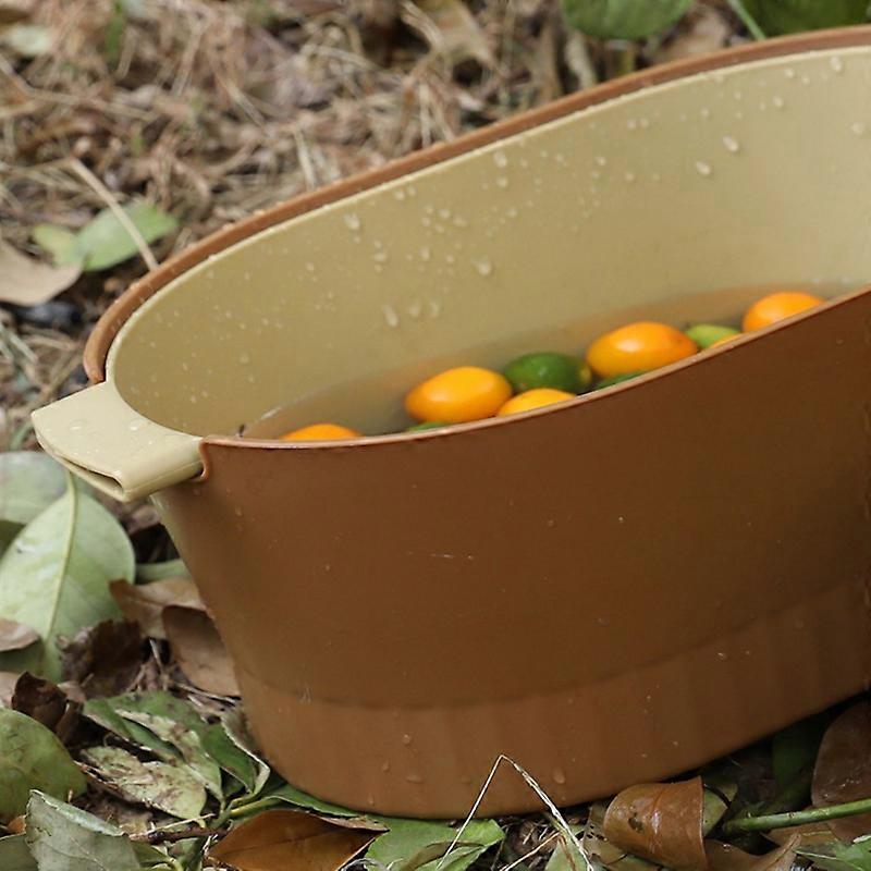 Large Brown Double Layer Plastic Kitchen Colander Strainer Set with Detachable Increased Deepened Capacity Drain