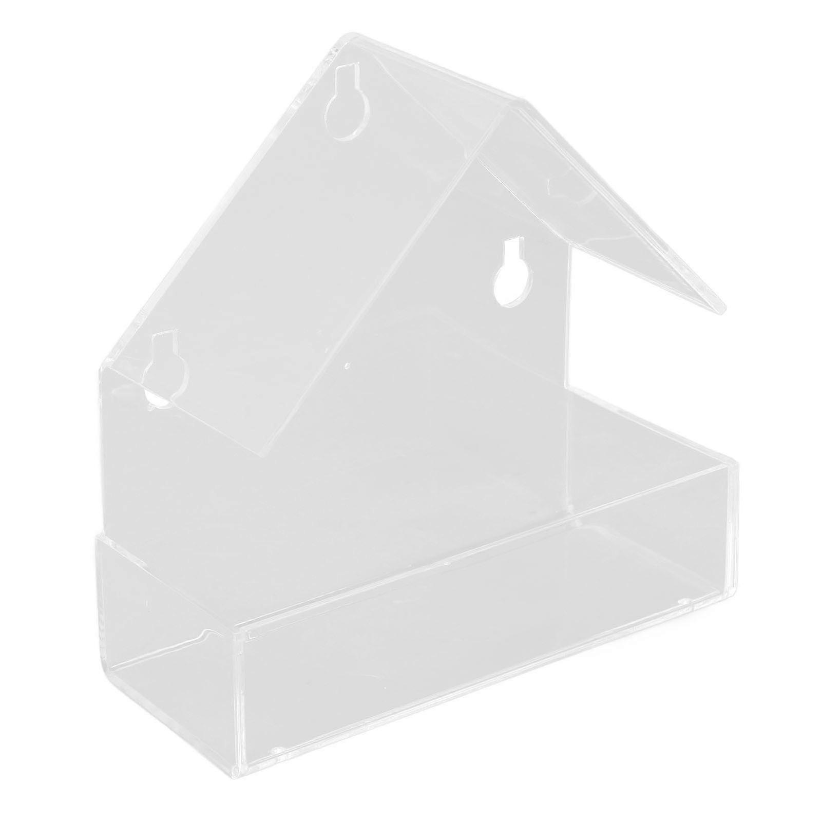 Acrylic Window Bird Feeder Tray with Suction Cup for Garden Farm