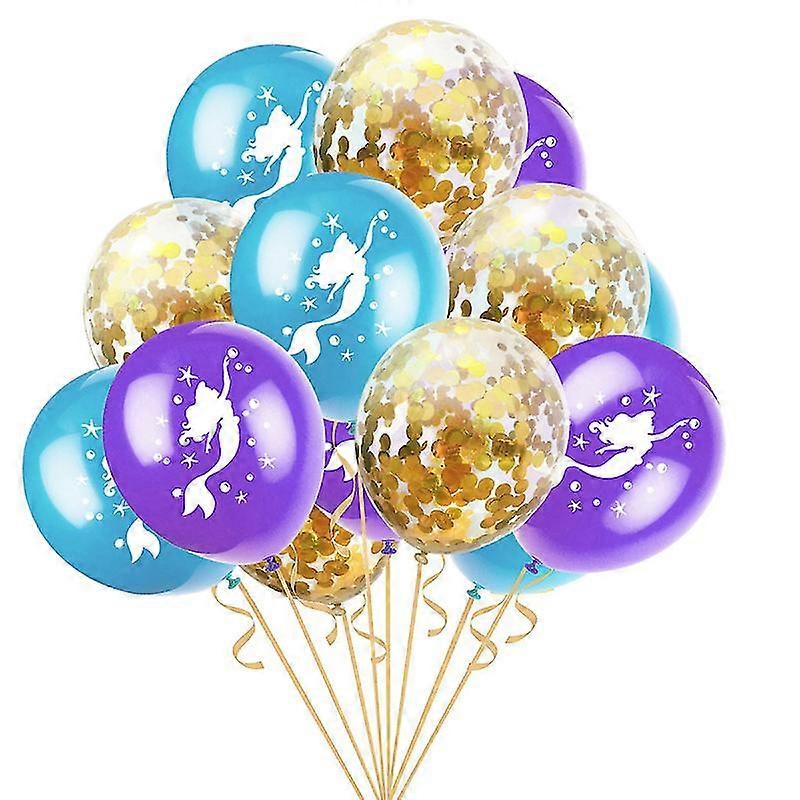 15pcs Party Mermaid Balloons-c