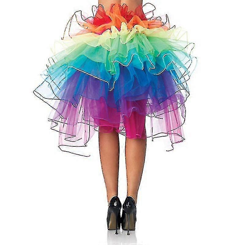 Jupe arc-en-ciel colorée Tutu Ballet Danse Rave Jupe arc-en-ciel Robe de bal Jupon Dress_