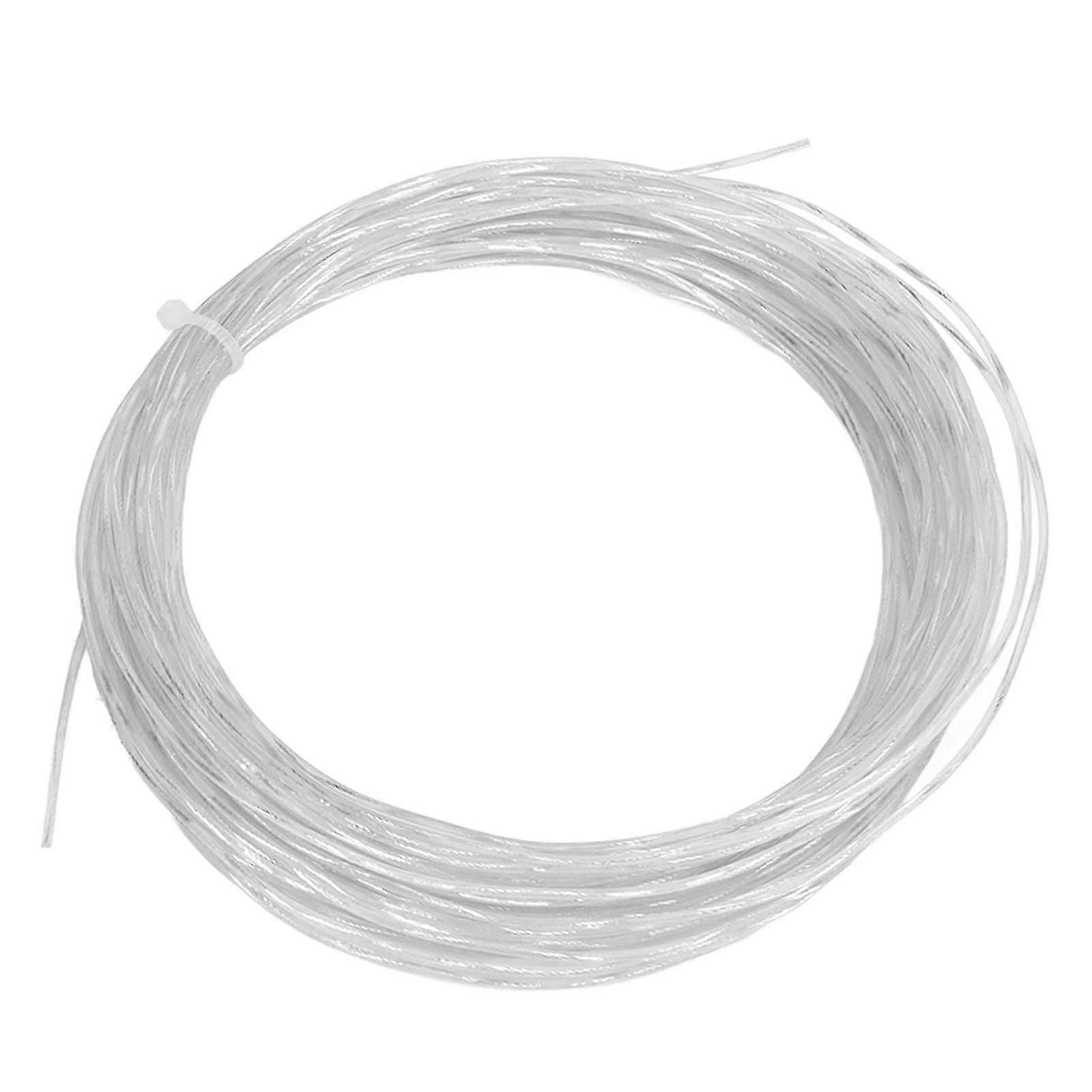 White Nylon Titanium Tennis Racket String Replacement, 12.2m Length, 1.30mm Diameter for Sports
