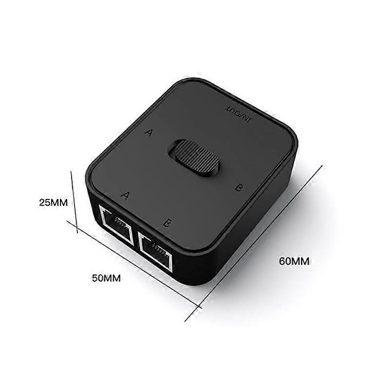 2 Port RJ45 LAN CAT6 Network Switch Selector 1000Mbps 2 in 1 Out/1 in 2 Out Internal External Network Switcher Splitter