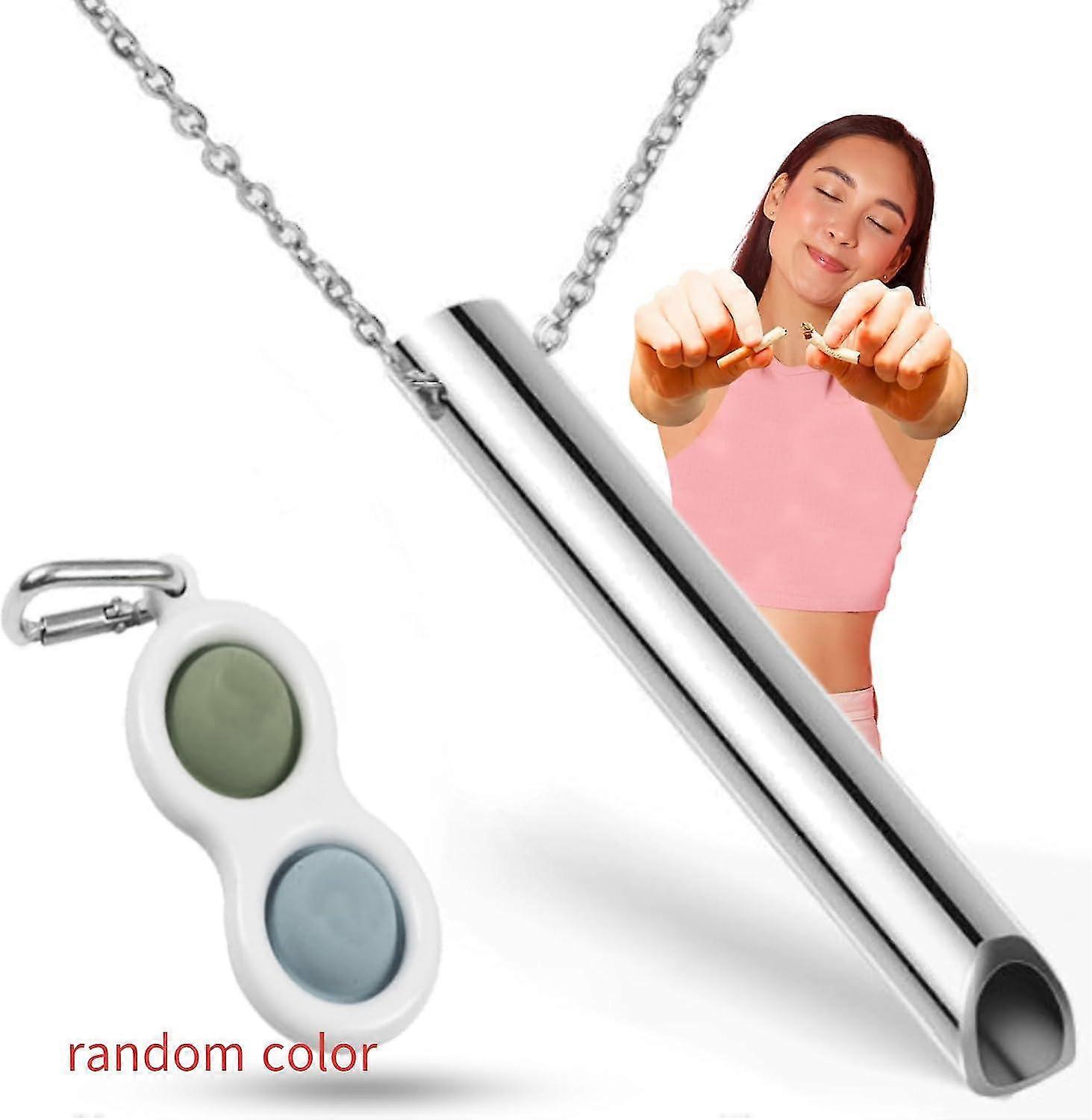 Necklace With Smoking Causation Whistle Aid Necklace Smoking Ceasing Smoke-free Chain Smokeless With Chain - Stress Relief After Smoking Stop - Men An