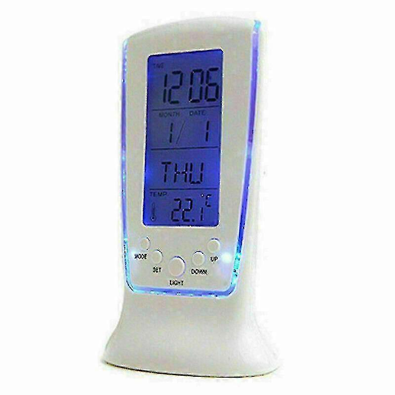 Lcd Digital Alarm Clock Calendar Thermometer Temperature Backlight Night Light
