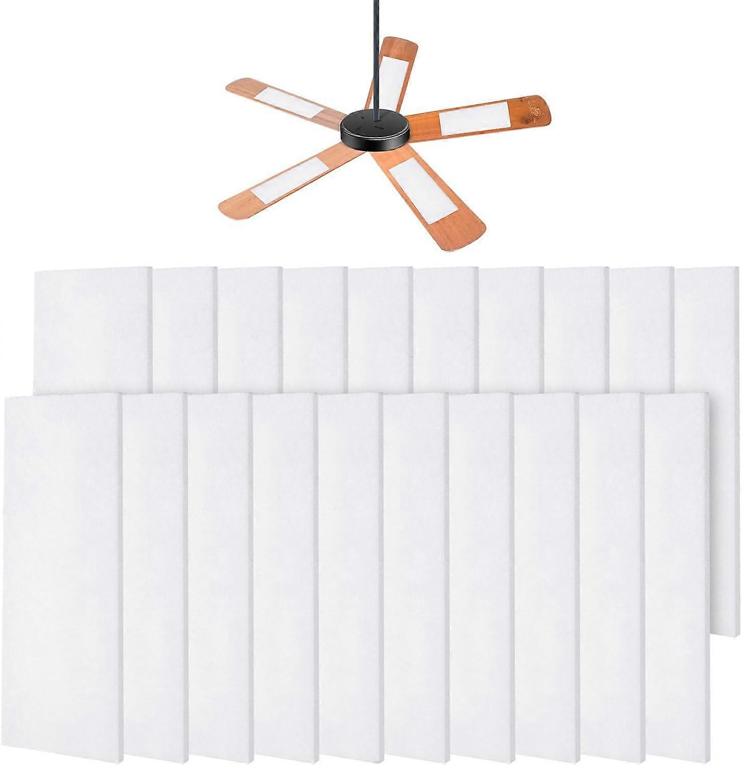 20 Pcs Ceiling Fan Filter Air Filter 8" l x 3" W x 0.6" T Easily Sticks on Ceiling Fan Blade Top for