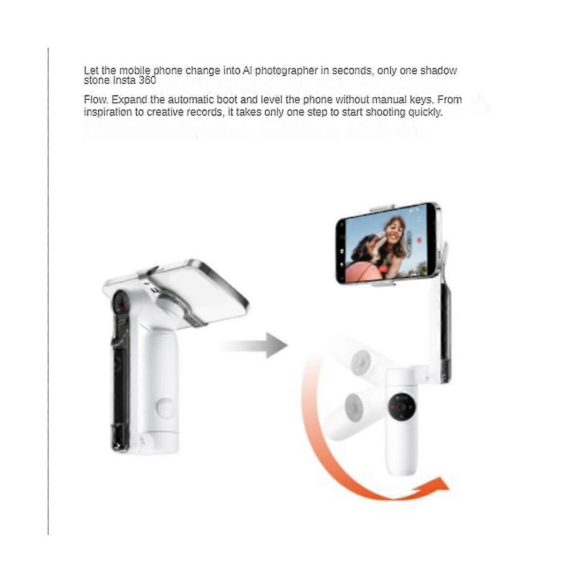For Flow Ai-powered Stabilizer Auto Tracking Phone Gimbal 3-axis Stabilization Built-in Selfie Stick Tripod,a
