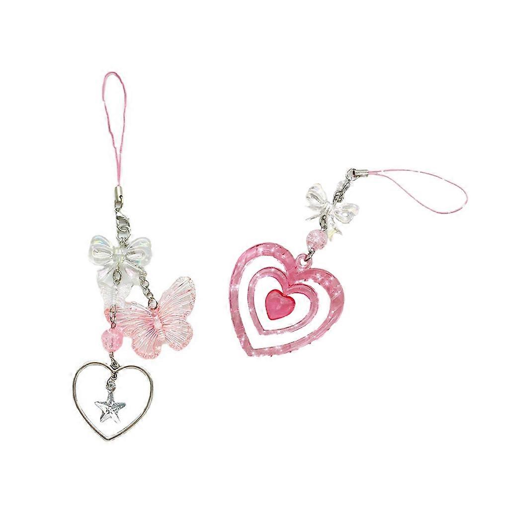 Punk Pink Cellphone Pendant Strap Lanyard DIY Handmade Backpack Accessories