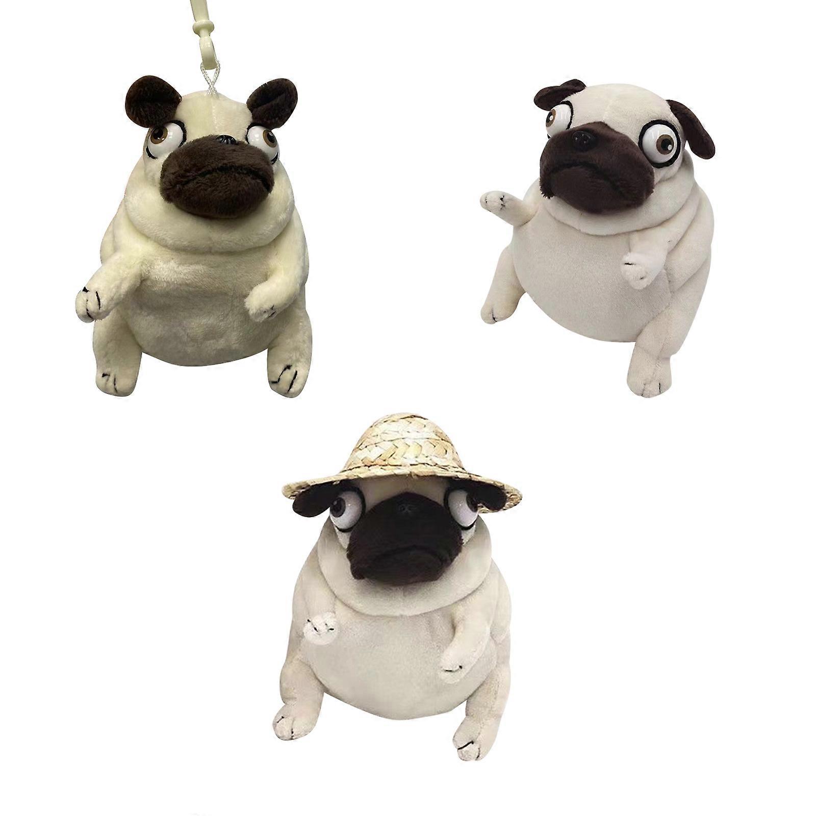 קישוט תלוי מכונית כלב חמוד, פאג כלב ממולא בעלי חיים עיצוב פנים המכונית